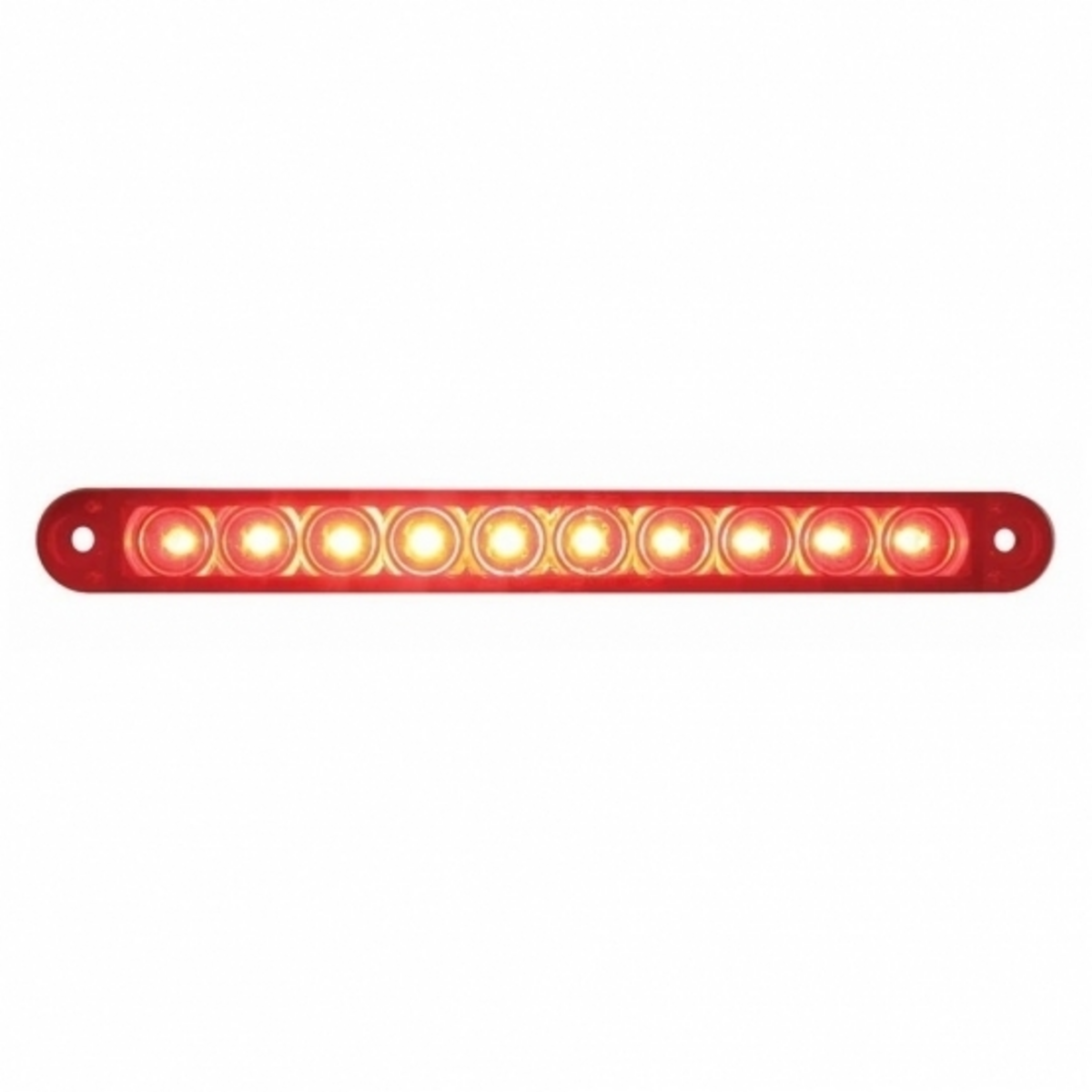 10 LED 6-1/2" Light Bar Only (Stop, Turn & Tail) - Red LED/Red Lens (Bulk)