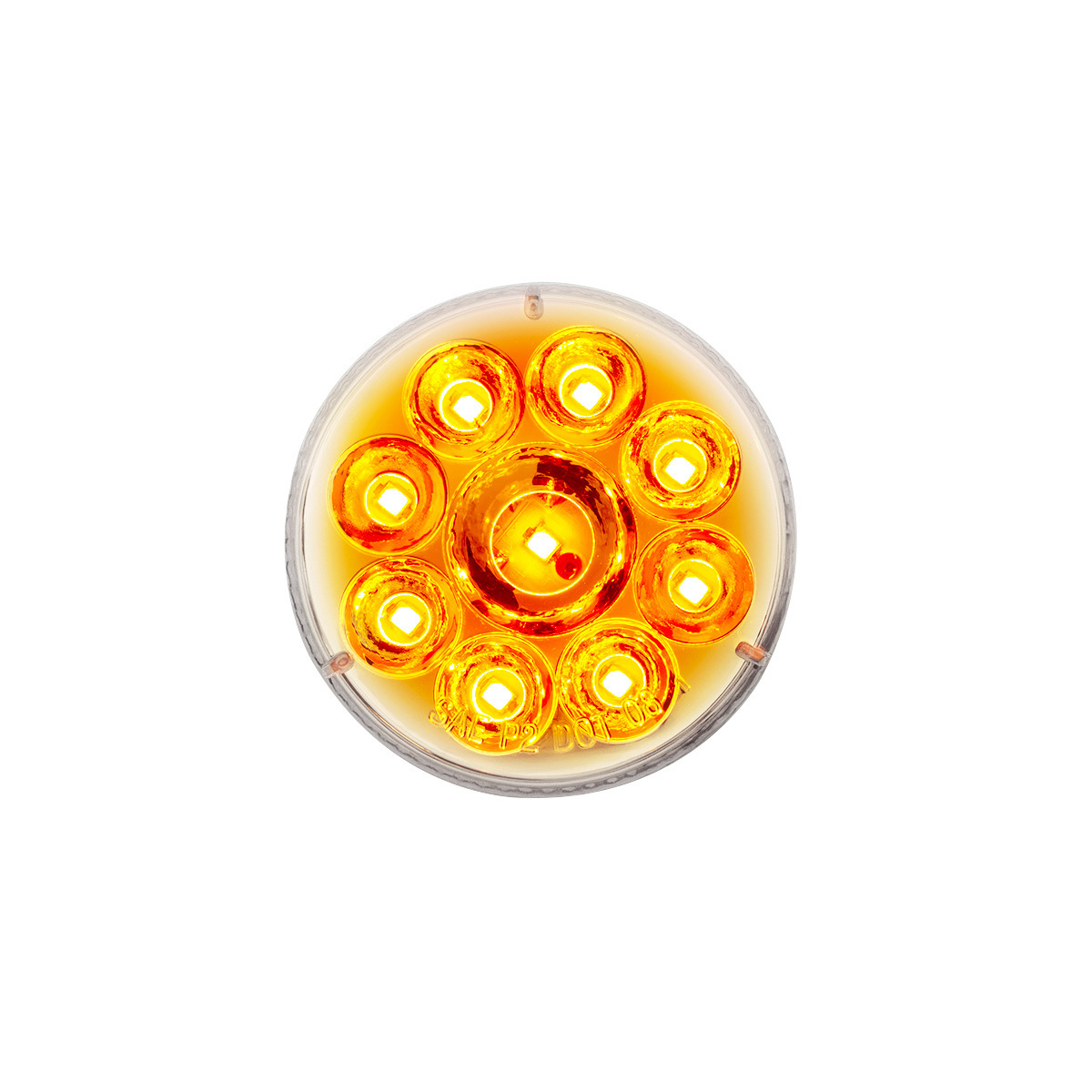 9 LED 2.5" Round Pure Reflector Light (Clearance/Marker) - Amber LED/Clear Lens