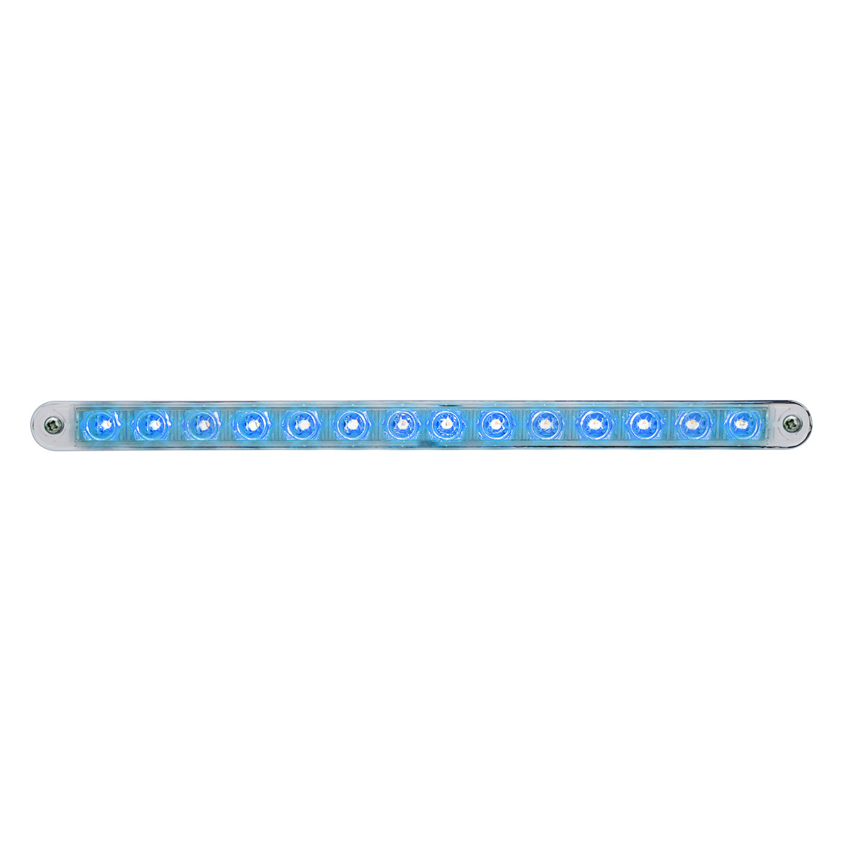 14 LED 12" Auxiliary strip Light With Bezel - Blue LED/Clear Lens