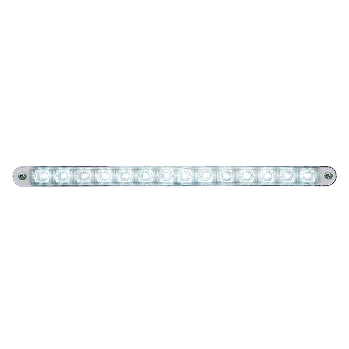 14 LED 12" Auxiliary strip Light With Bezel - White LED/Clear Lens