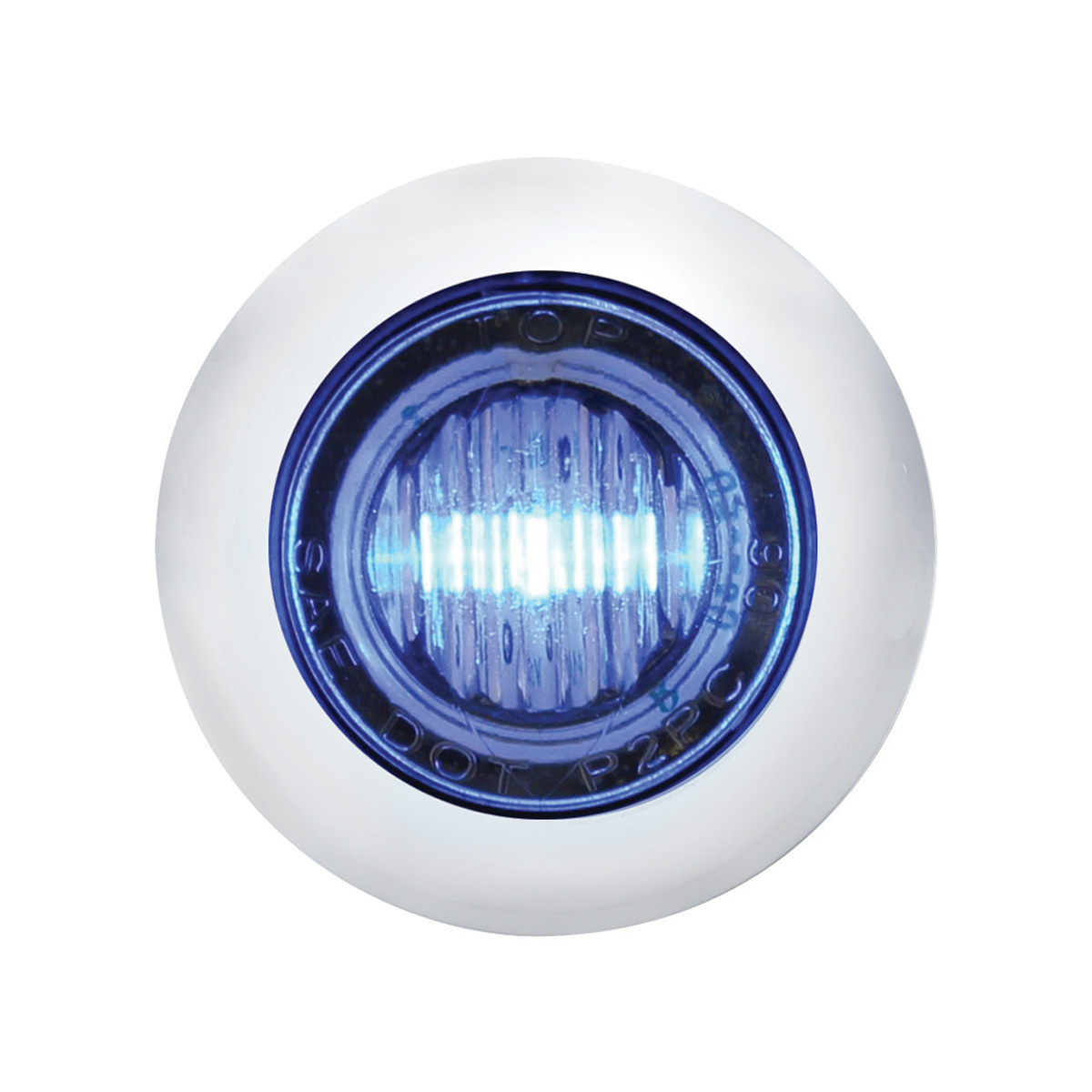 3 LED 3/4" Mini Light With Bezel (Clearance/Marker) - Blue LED/Clear Lens