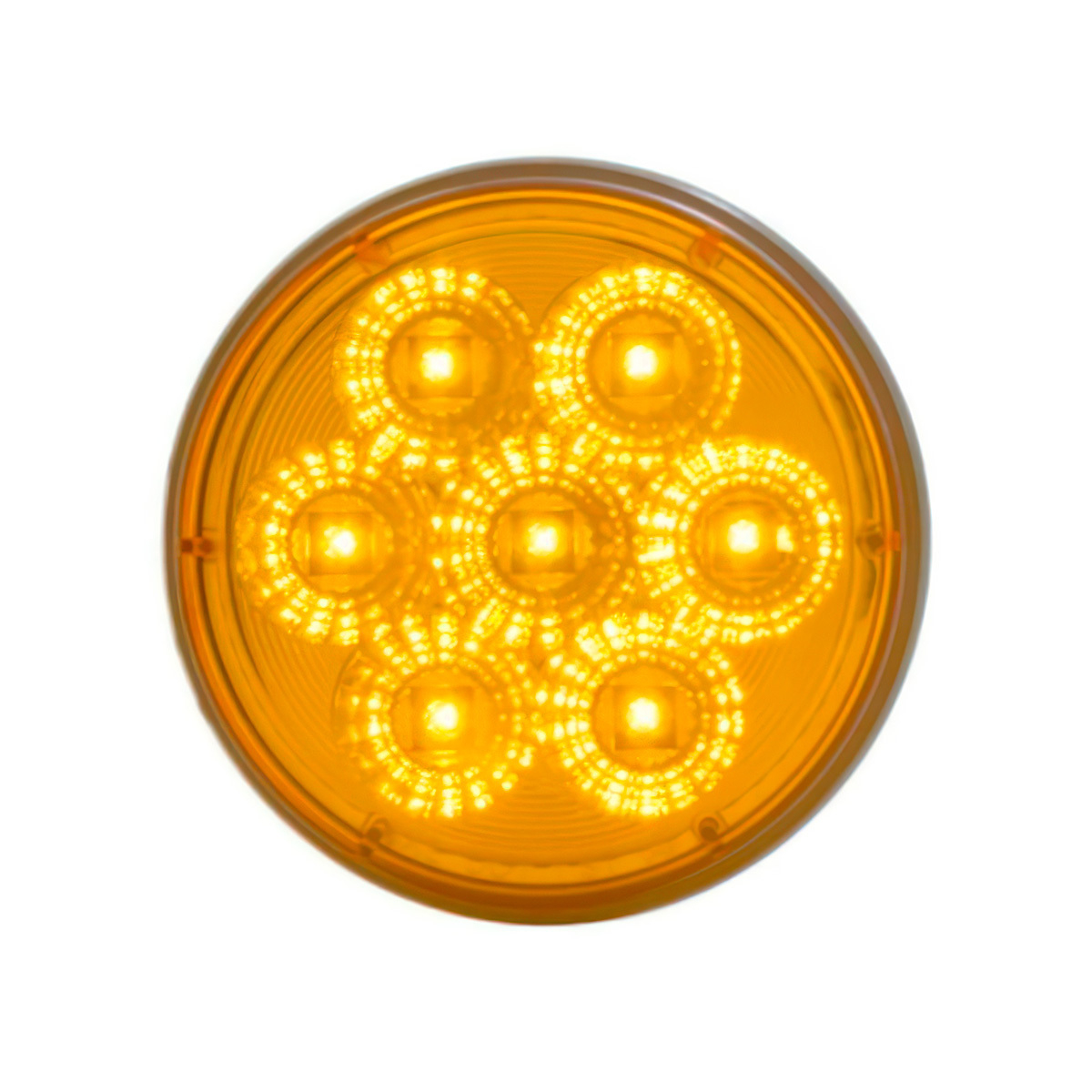 7 LED 4" Reflector Turn Signal Light - Amber LED/Amber Lens