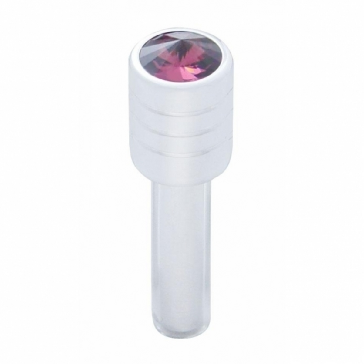 Chrome Door Lock Knob With 7/16" Purple Crystal (2pc/set)