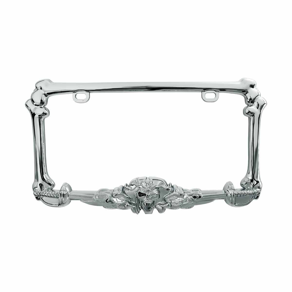 Pirate License Plate Frame - Chrome
