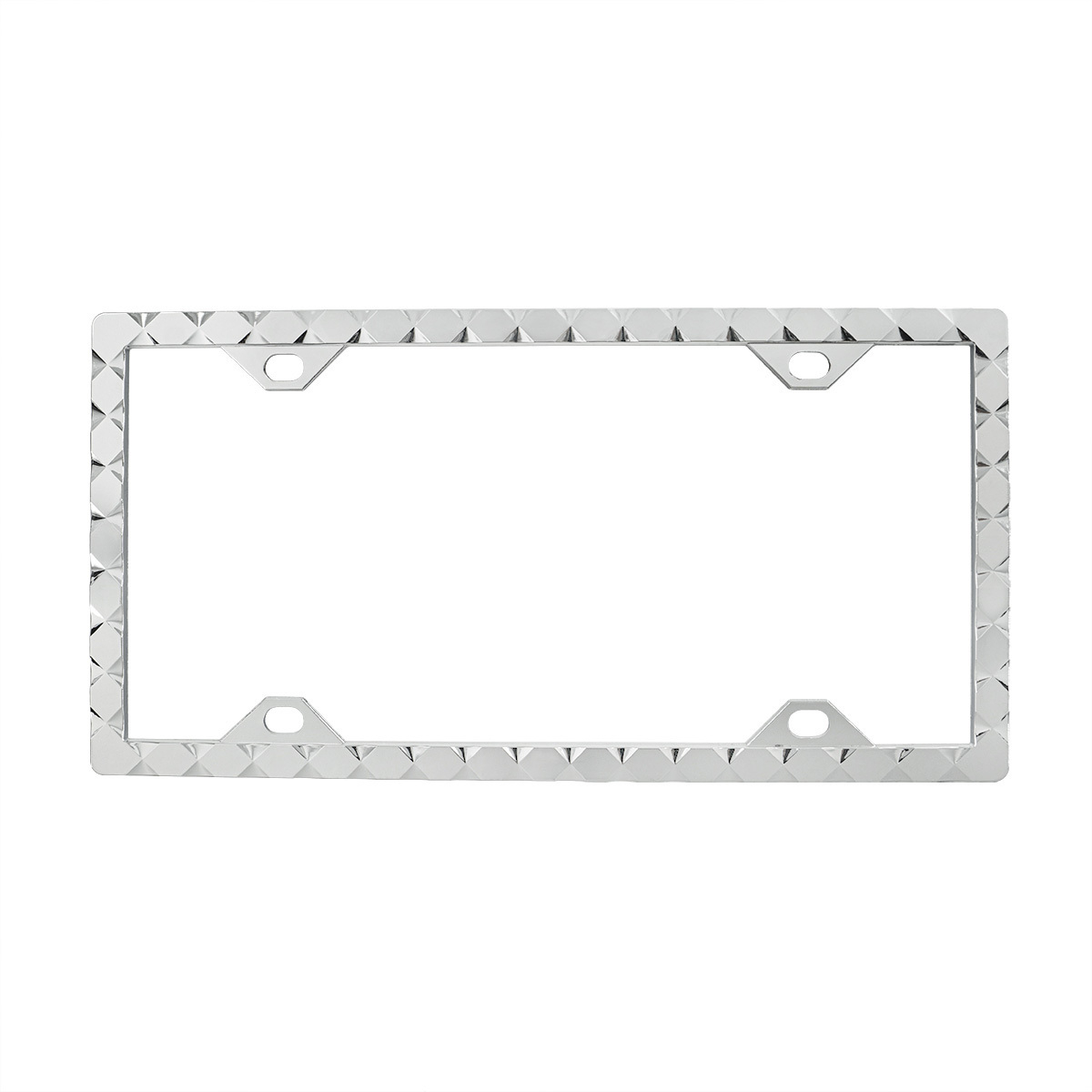 Diamond Pattern License Plate Frame - Chrome
