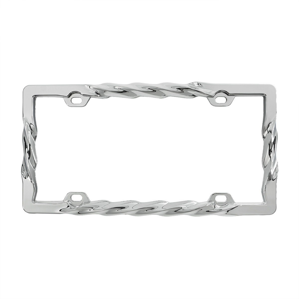 Chrome Twist License Plate Frame