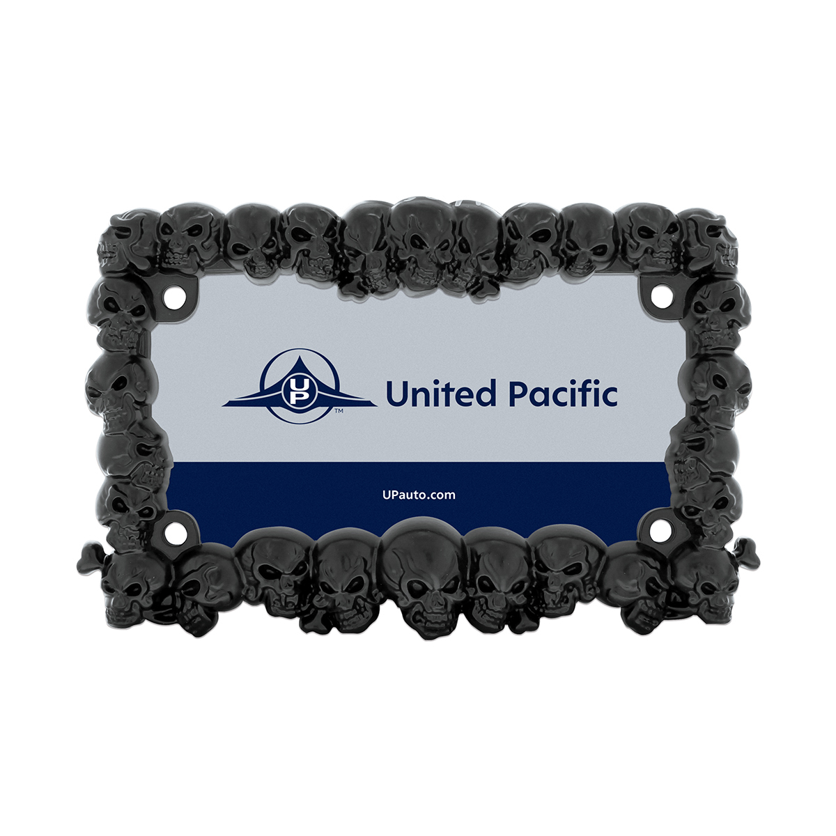 Skull Motorcycle License Plate Frame - Black