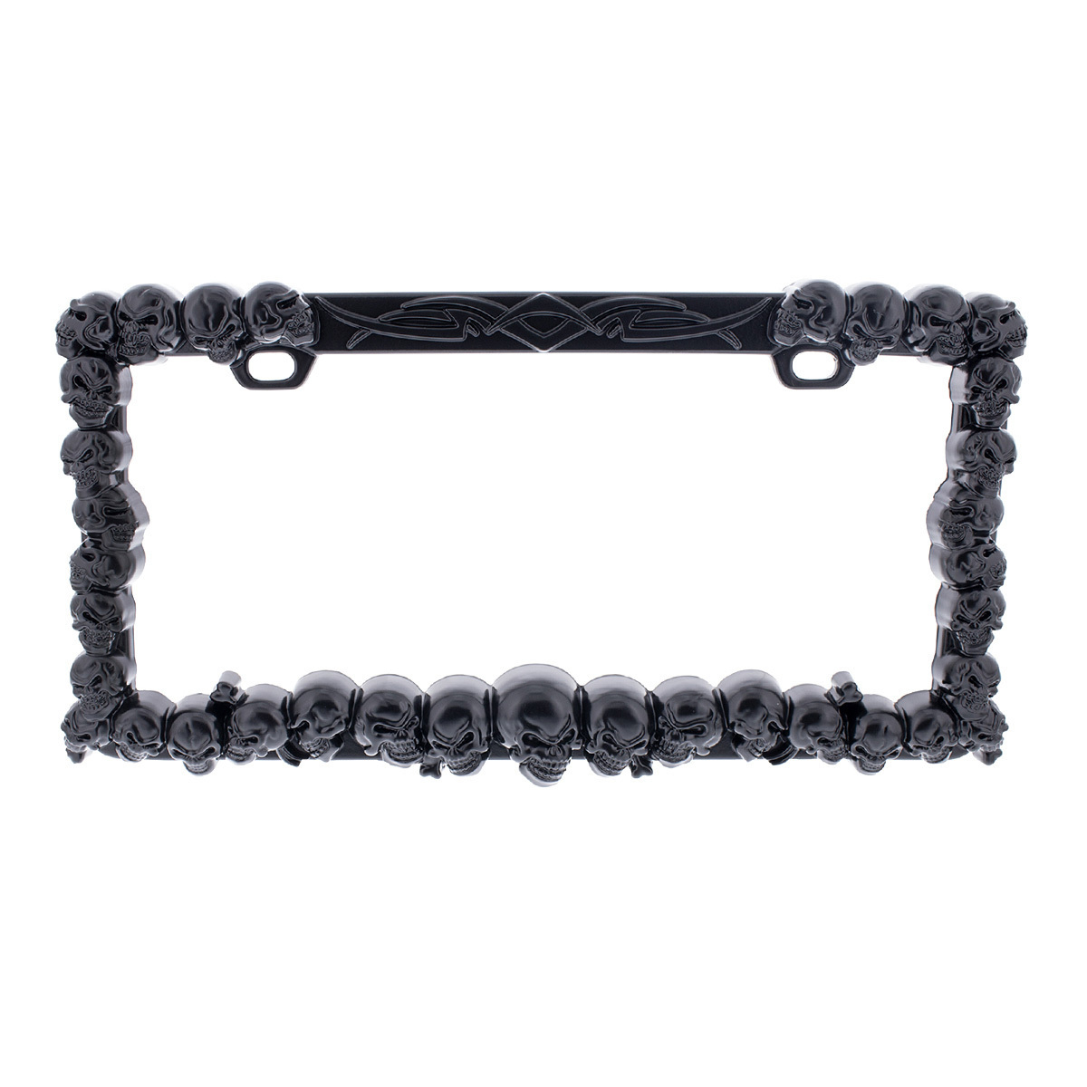 Skull License Plate Frame - Black