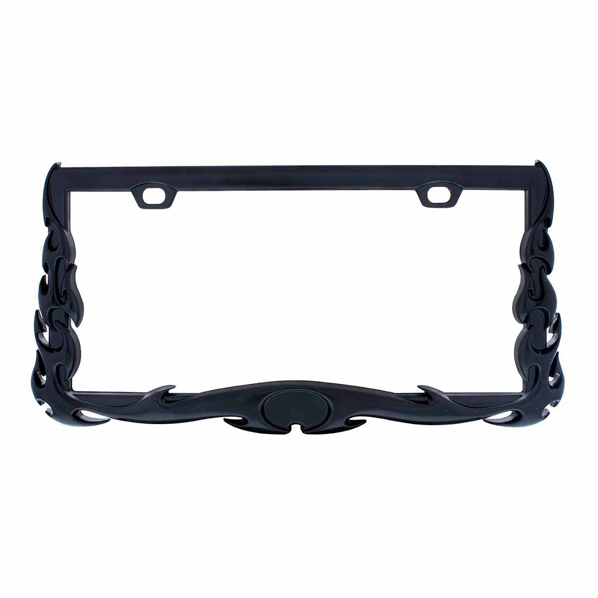 Flame License Plate Frame - Black