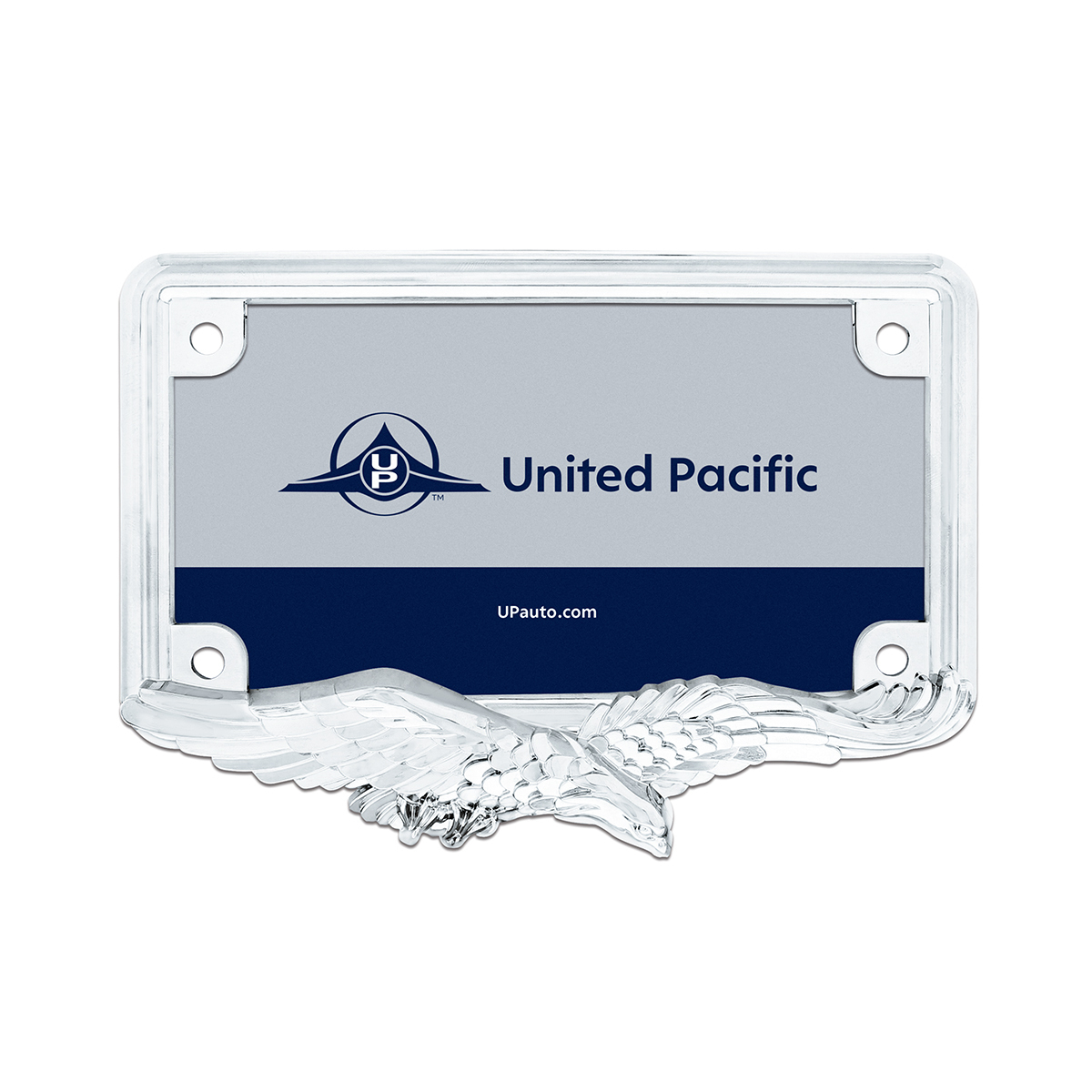 Eagle Motorcycle License Plate Frame - Chrome