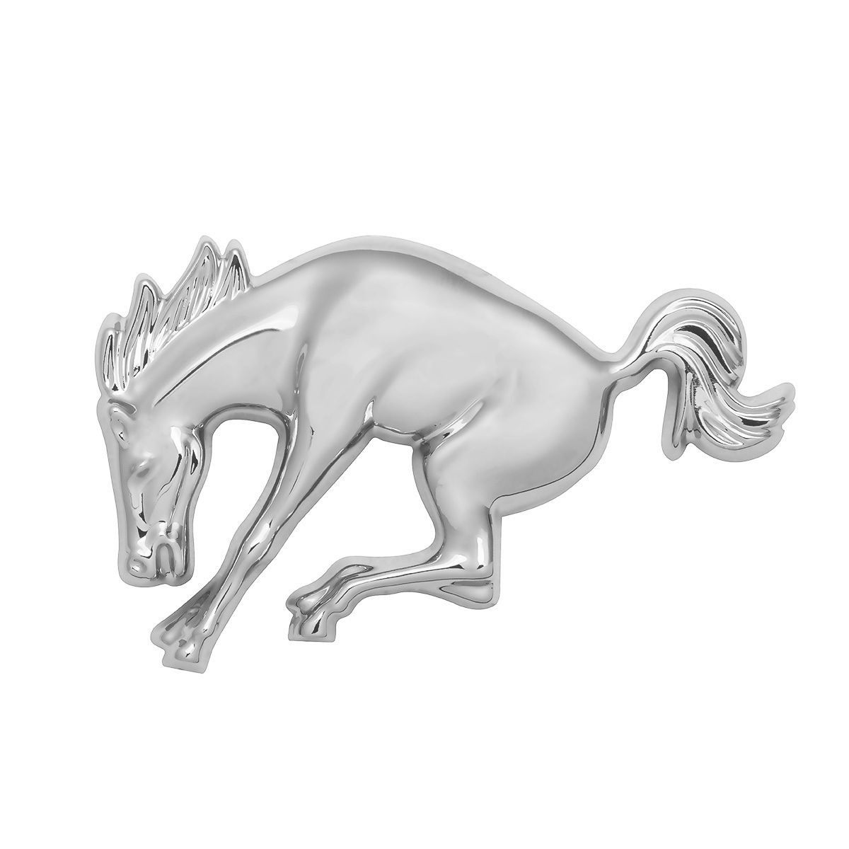 Plastic Bucking Horse Emblem - Chrome