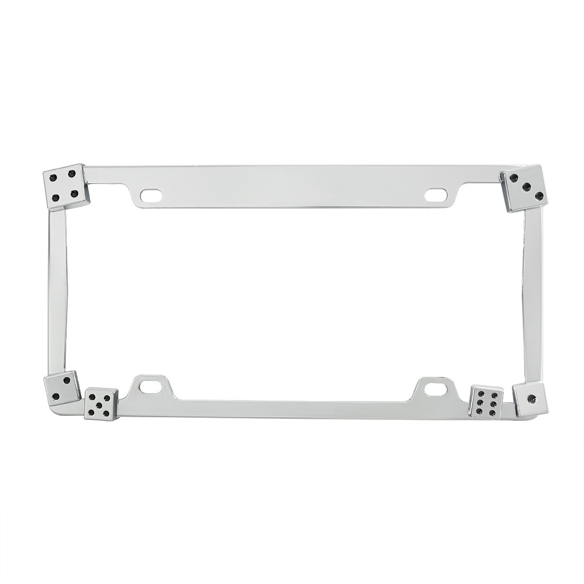 Dice License Plate Frame - Chrome