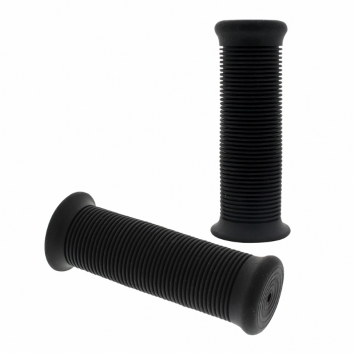 Black Motorcycle Rubber Grip Set - 7/8" or 1" (22/25mm) (Bulk) (Pair)