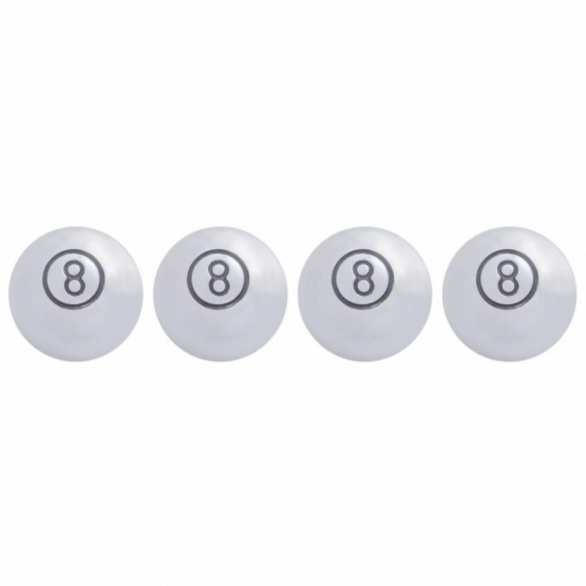 Chrome Large "8" Ball Valve Caps (4-Pack)