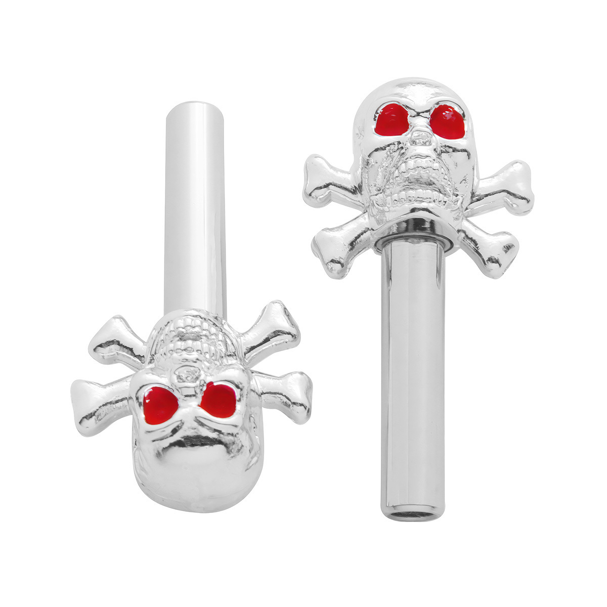 Chrome Skull Door Lock Knobs (2Pc/Set)
