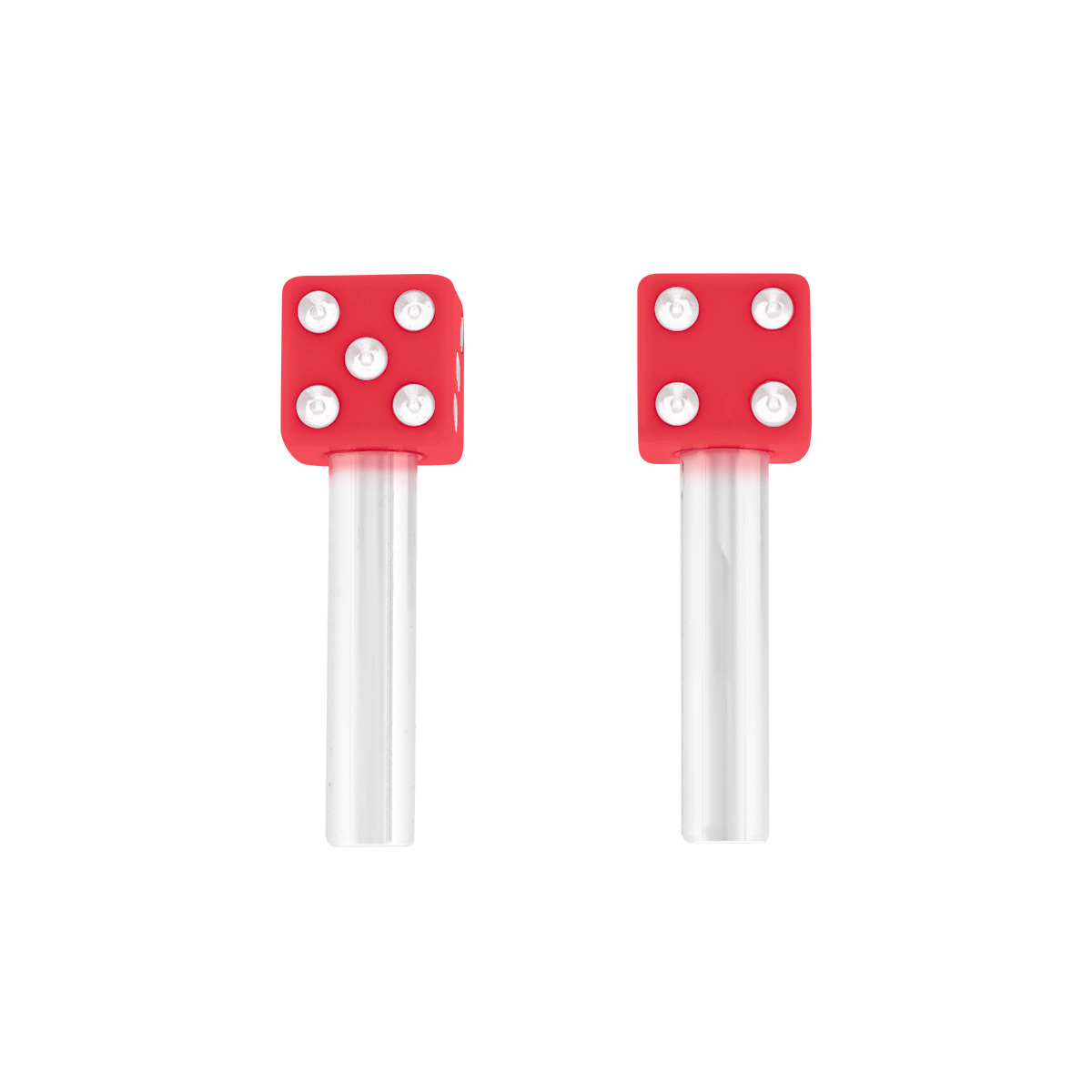 Dice Door Lock Knobs - Red (2Pc/Set)