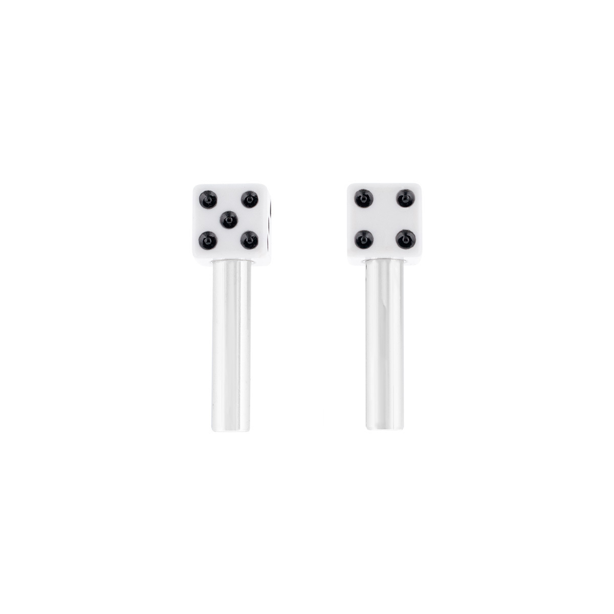 Dice Door Lock Knobs - White (2Pc/Set)