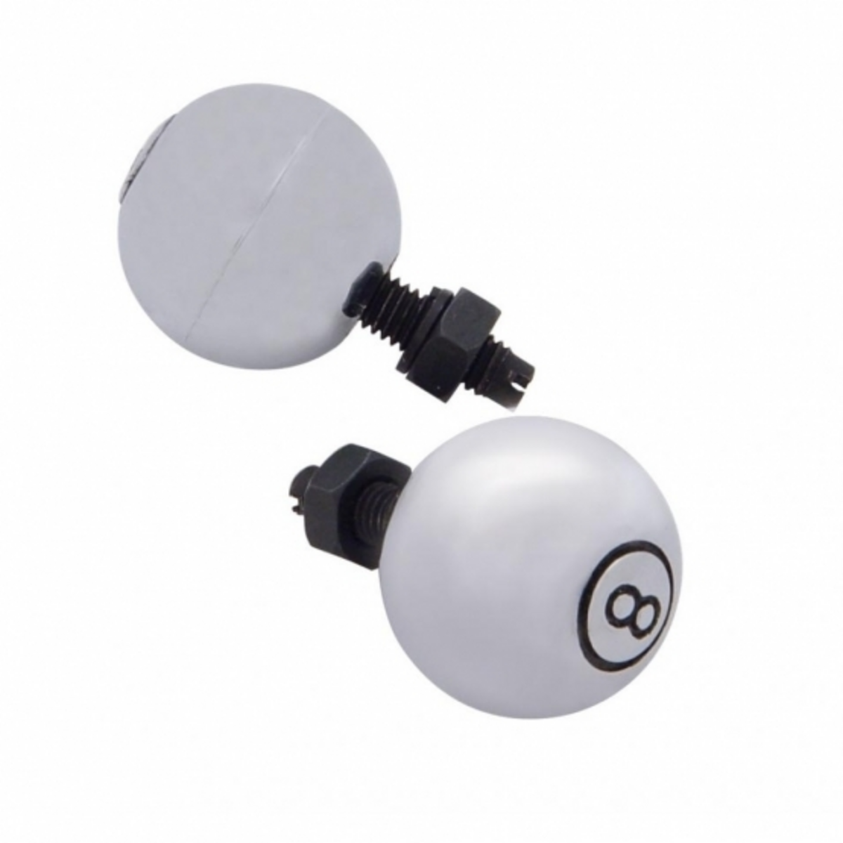 Chrome Large "8" Ball License Plate Fastener (2-Pack)