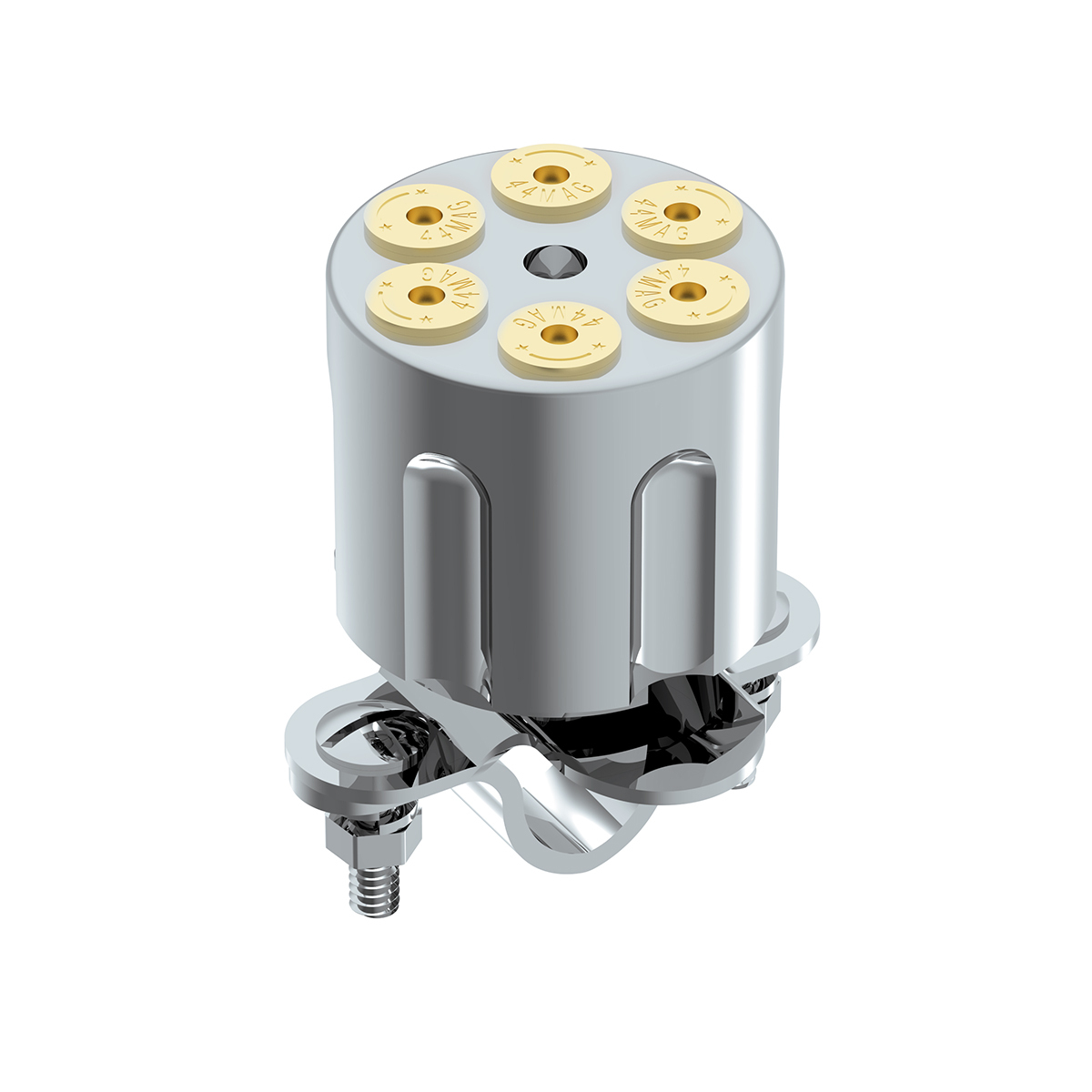 Chrome Aluminum Gun Cylinder Steering Wheel Spinner