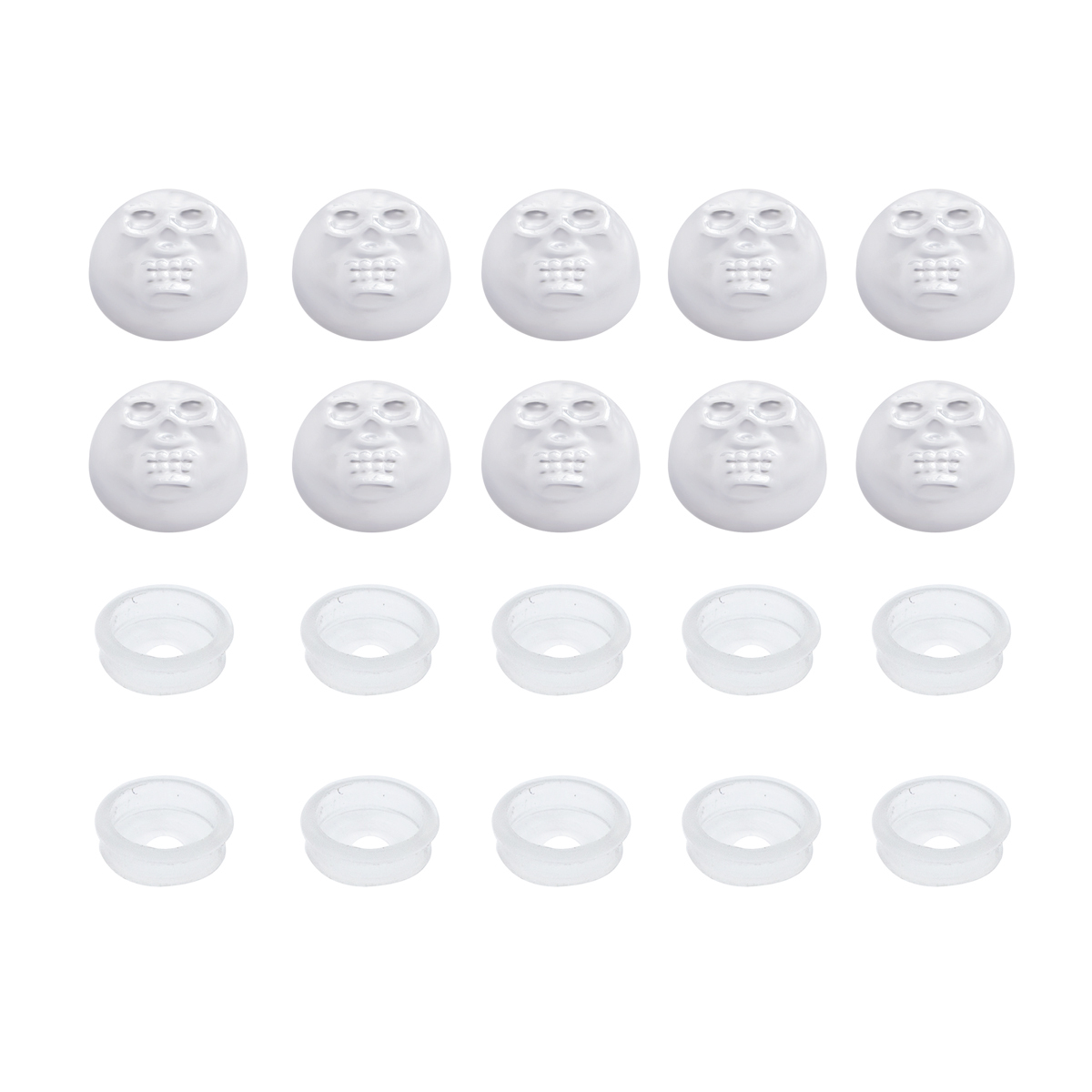 Chrome Plastic Skull Snap-On Cap For 1/4" Screws (10-Pack)