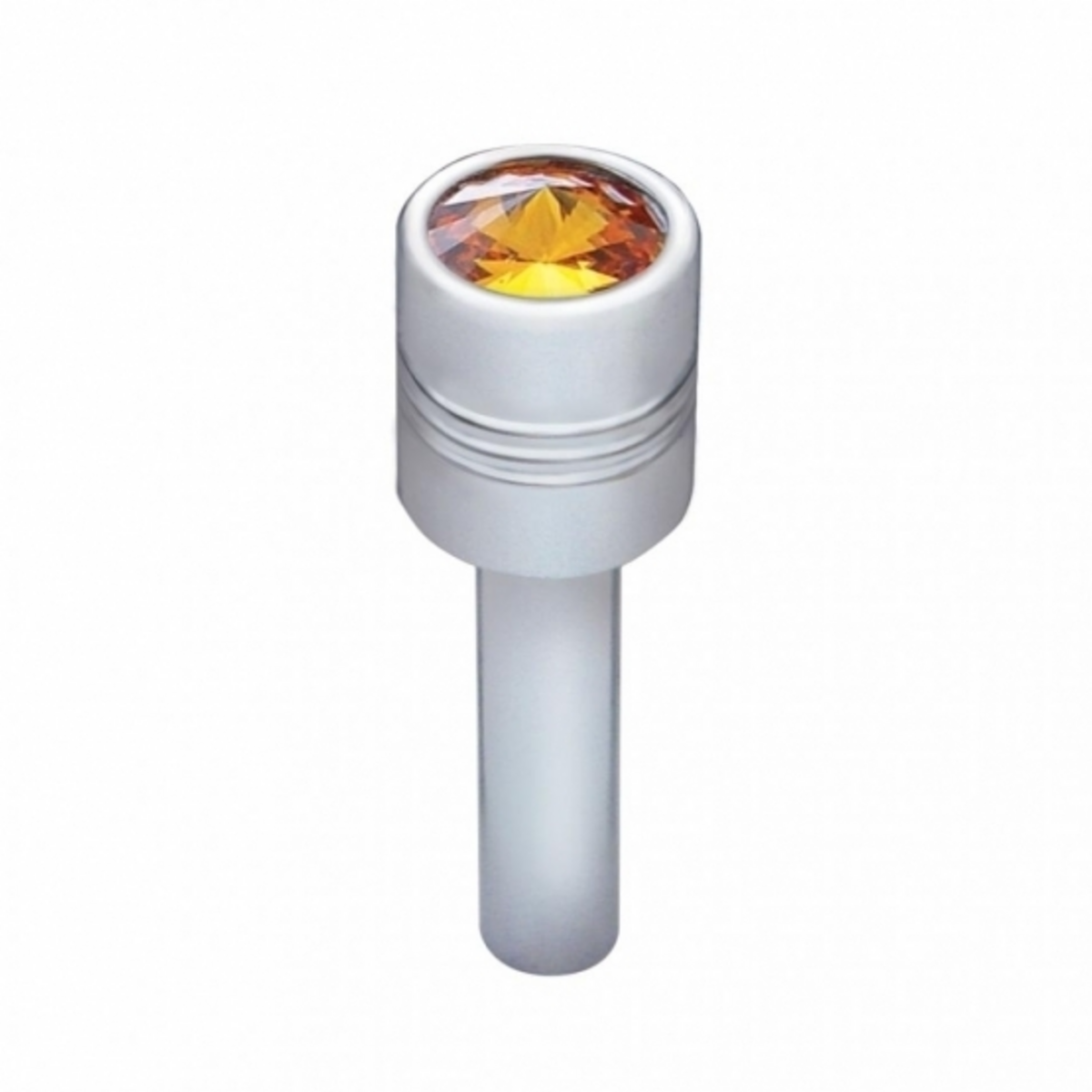 Chrome Door Lock Knob With 9/16" Amber Crystal (2-Pack)