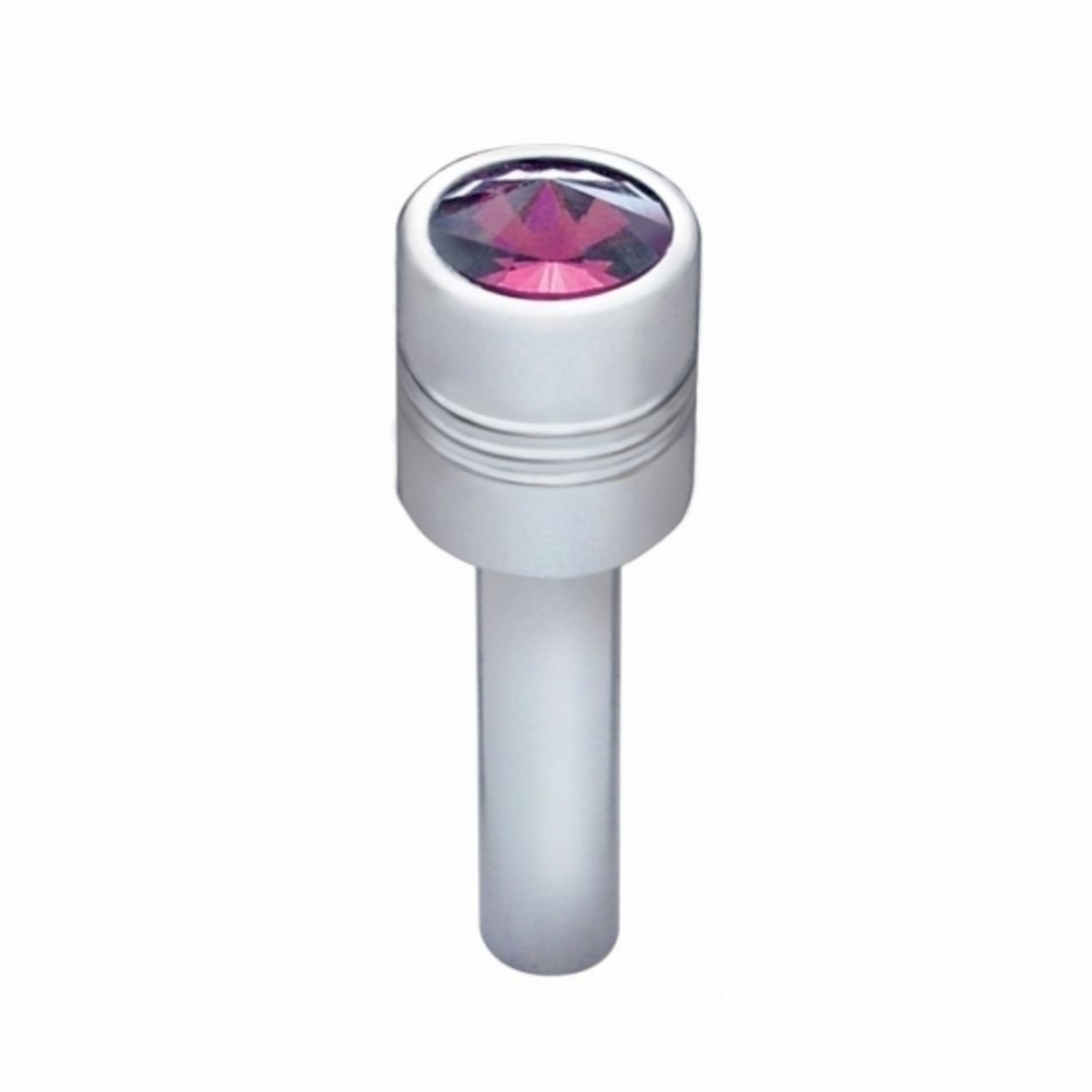 Chrome Door Lock Knob With 9/16" Purple Crystal (2-Pack)