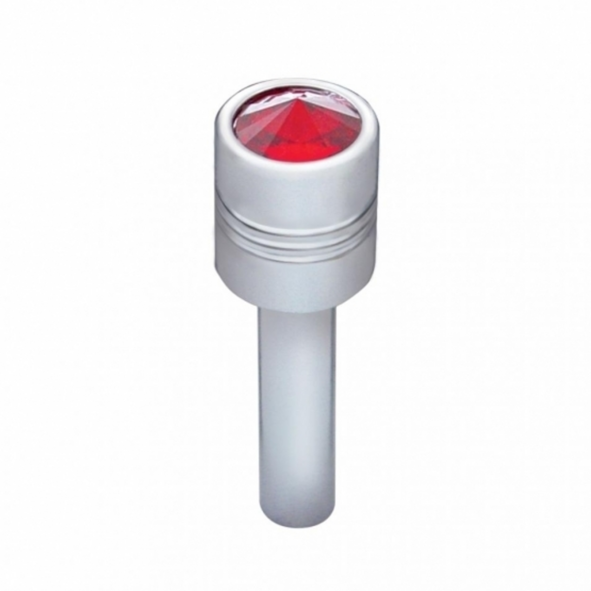 Chrome Door Lock Knob With 9/16" Red Crystal (2-Pack)