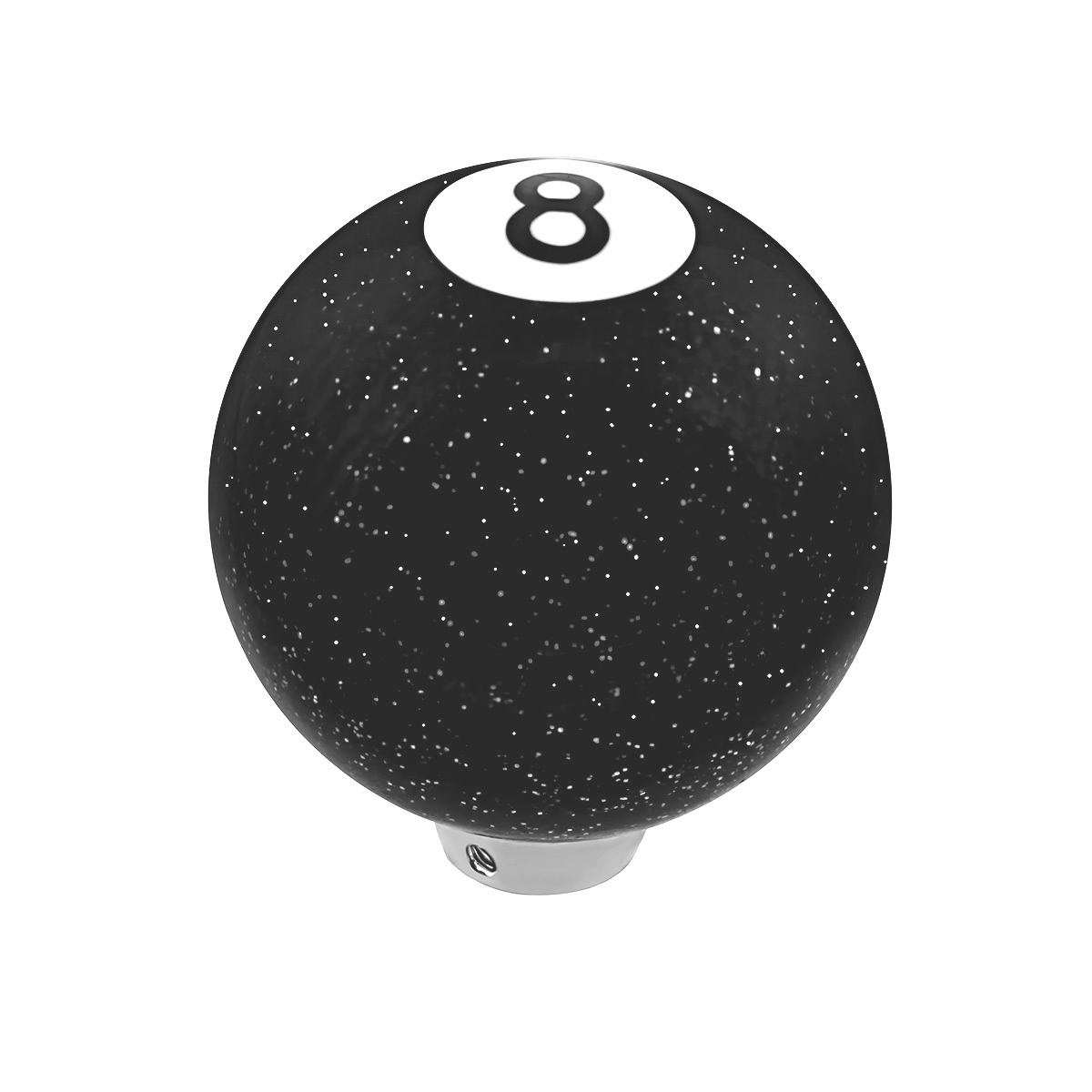 Number 8 Pool Ball Gearshift Knob - Gloss Black With Glitter