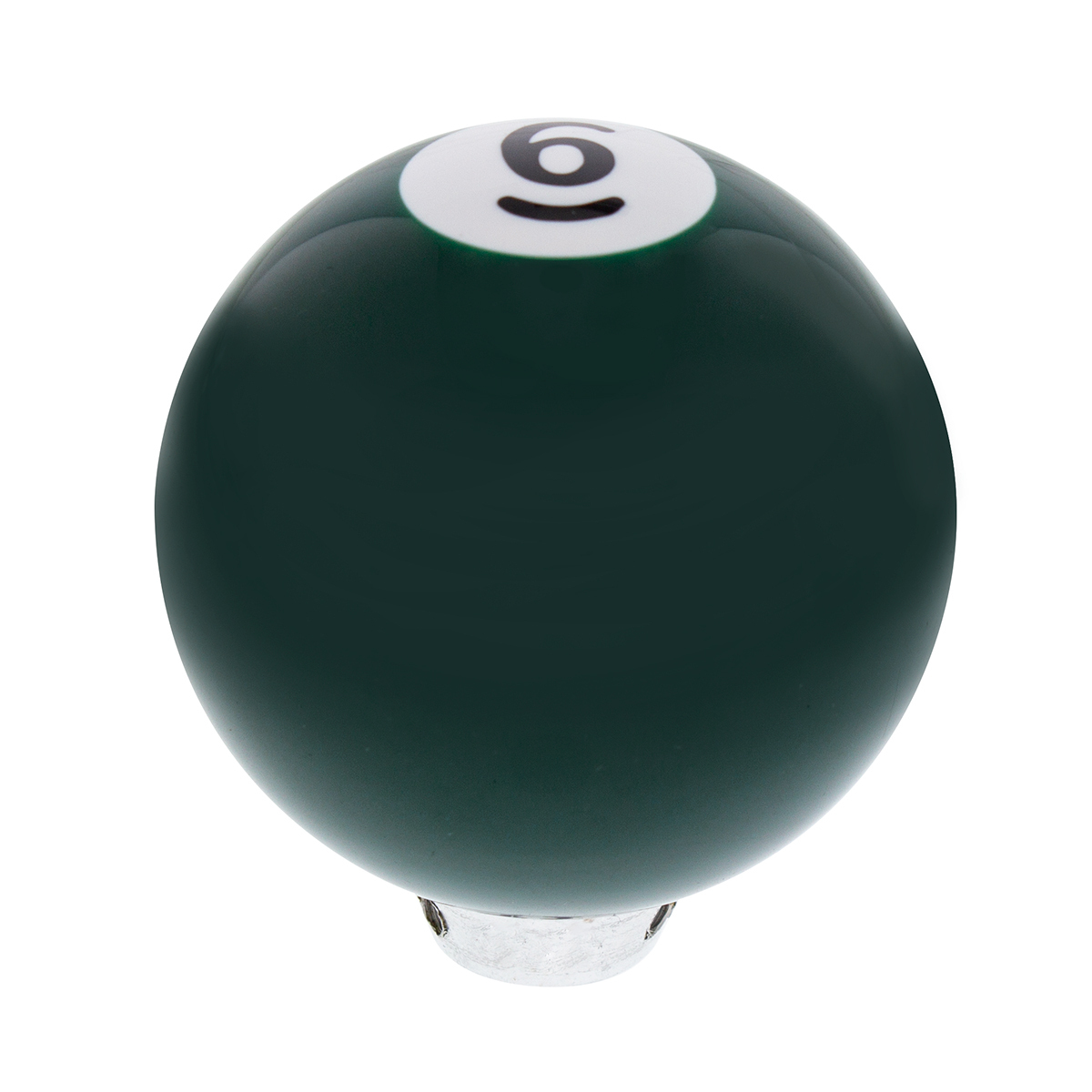 Number 6 Pool Ball Gearshift Knob - Gloss Green