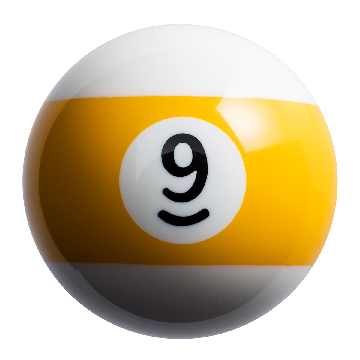 Number 9 Pool Ball Gearshift Knob - Gloss Yellow Striped