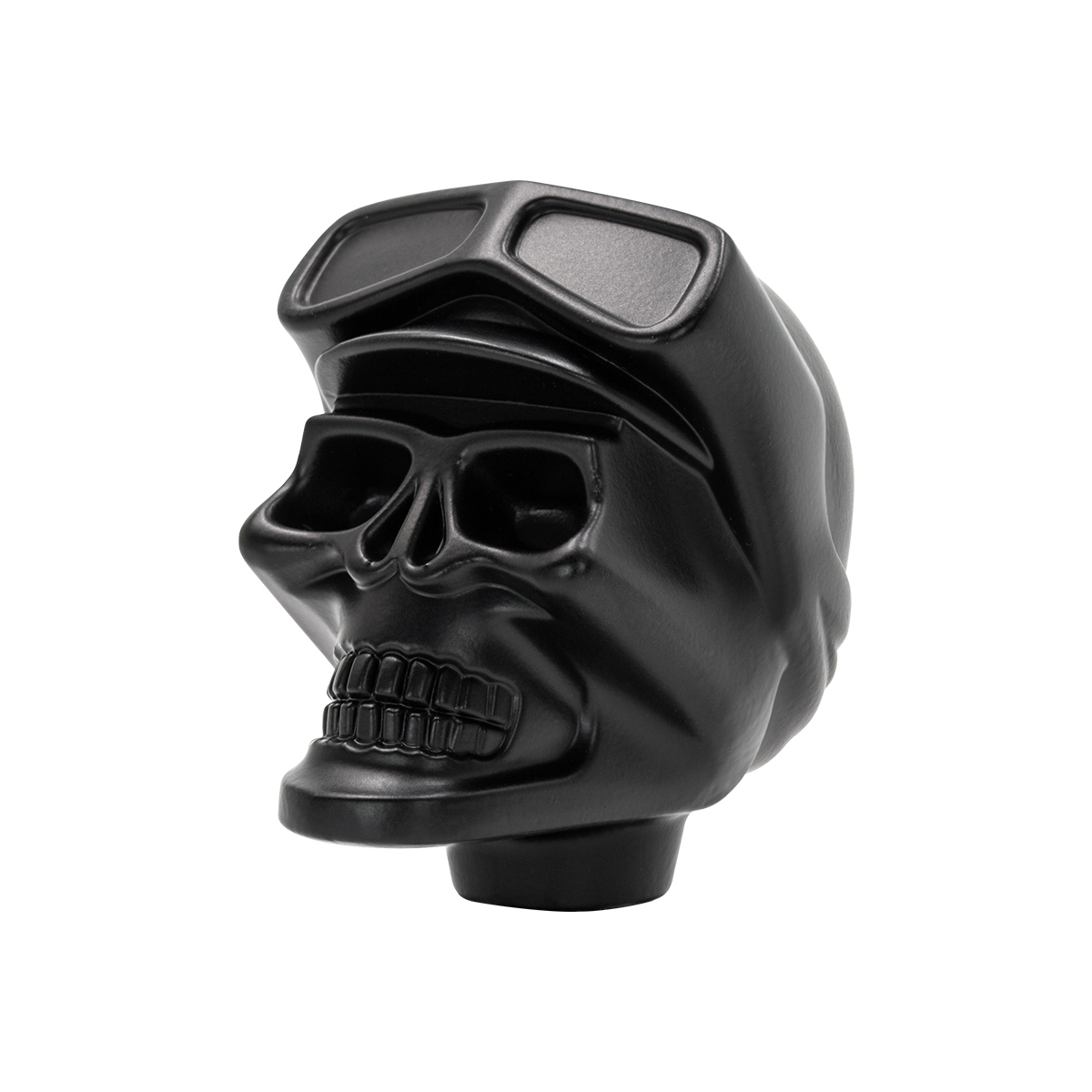 Aluminum Skull Biker 1/2"-13 Thread-On Gearshift Knob - Black (Bulk)