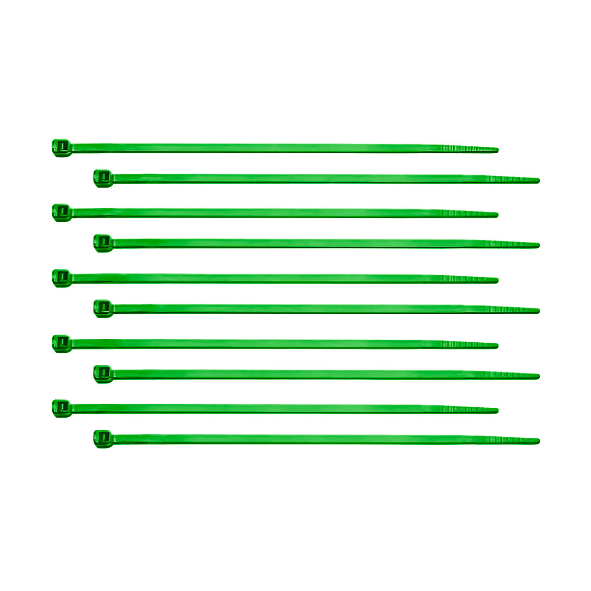6" Nylon Cable Zip Ties - Green (10-Pack)
