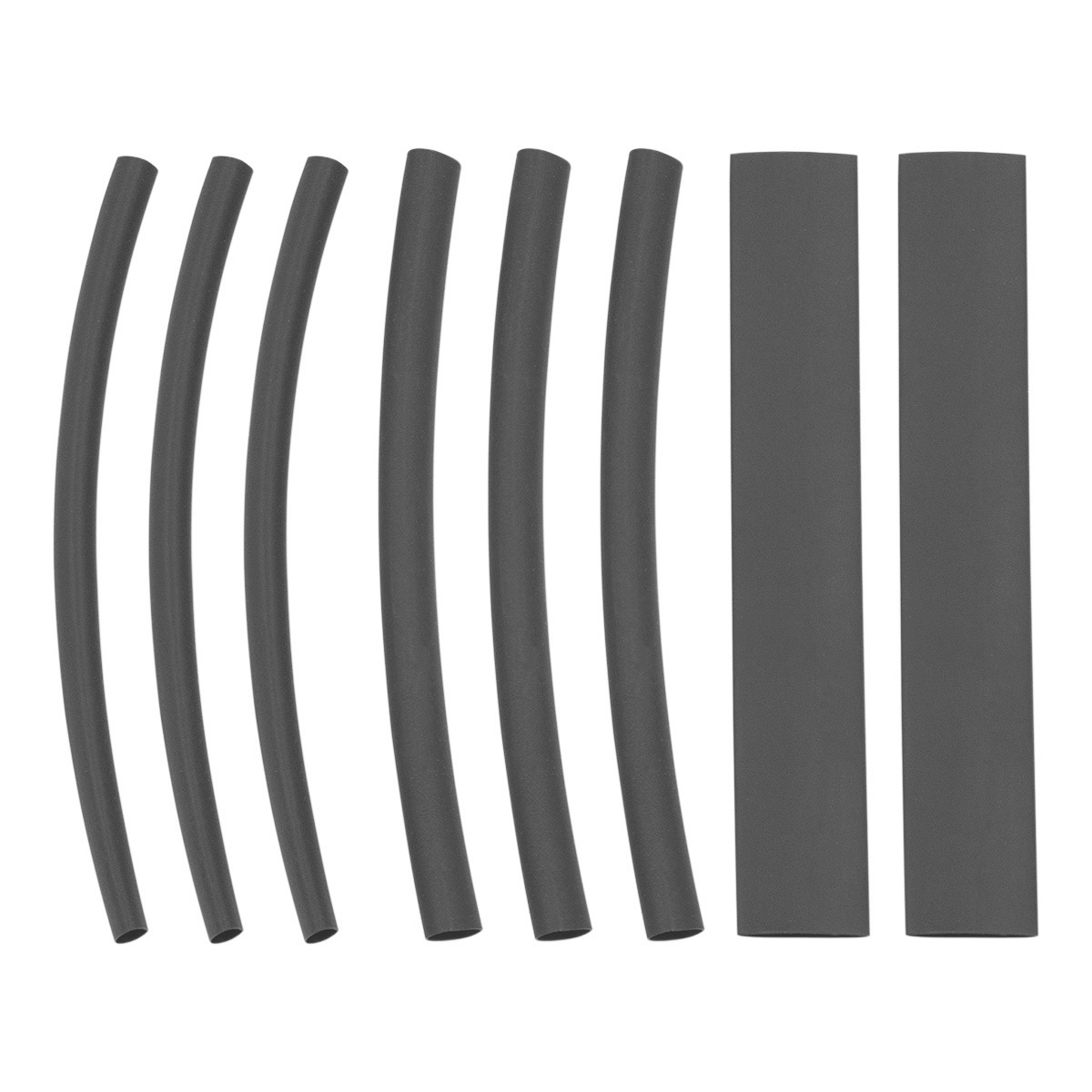 Assorted 3/16",1/4",3/8" Black Heat Shrink Tubing, 4" Long (8-Pack)