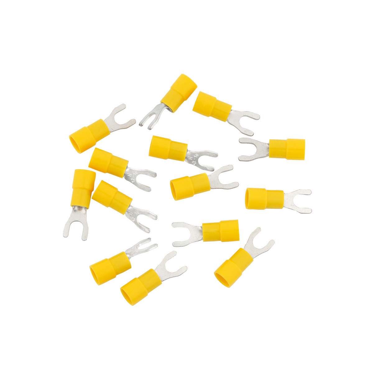 12-10 AWG #10 Stud Vinyl Spade Terminal,14 Pcs.