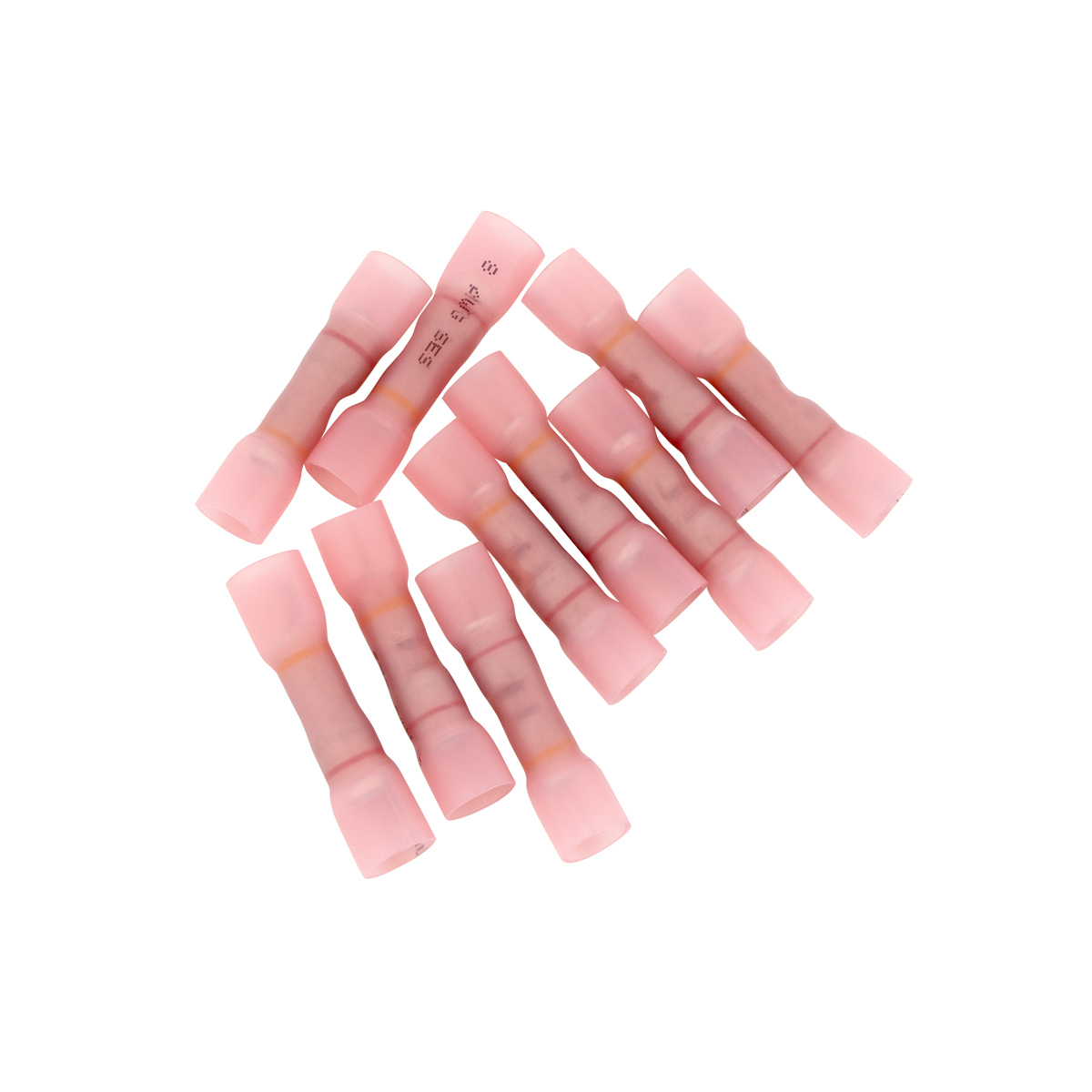 12-10 to 8 AWG CS Heat Shrink Step-Down Butt Connector - Pink (10-Pack)