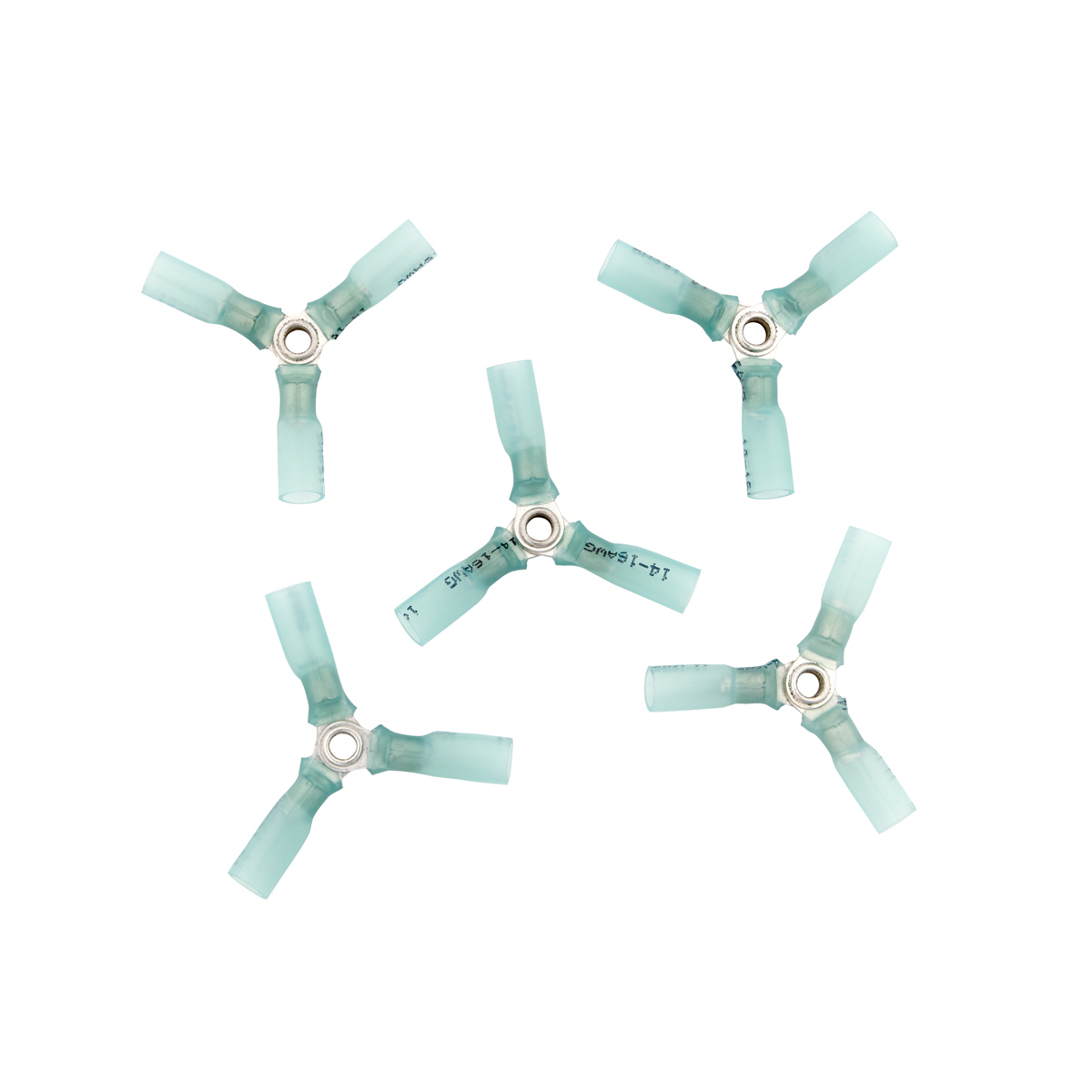 16-14 AWG 3-Way (Y) CS Heat Shrink Connector - Blue (5-Pack)