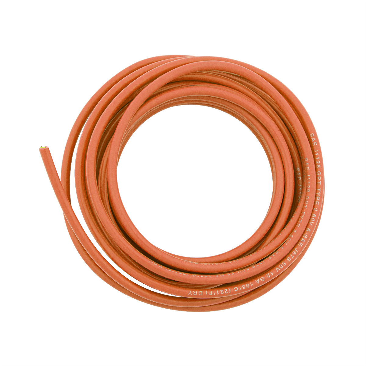 Primary Wire - Rated 80°C 12 AWG, Orange 12 Ft.