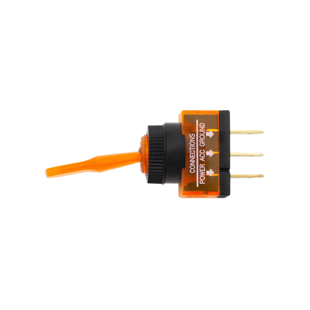 Amber Illum Toggle 20 Amp 12V S.P.S.T. On/Off 1 Pc.