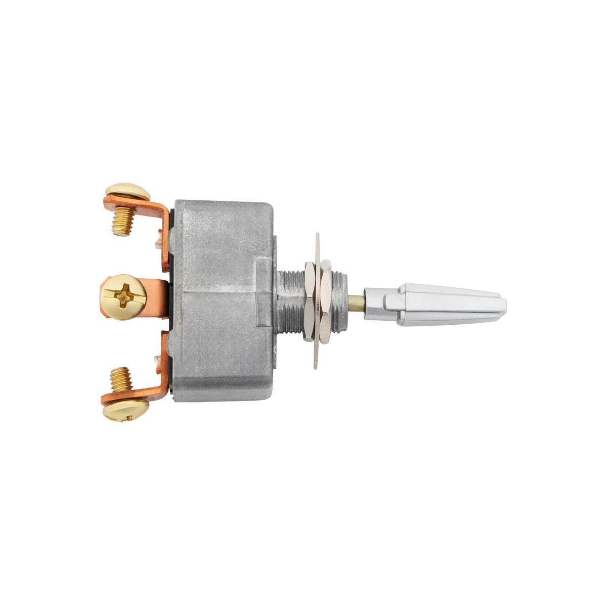 All Metal Heavy Duty Toggle w/ 3 Screw Terminals 50 Amp 12V S.P.S.T. On/Off/On 1 Pc.