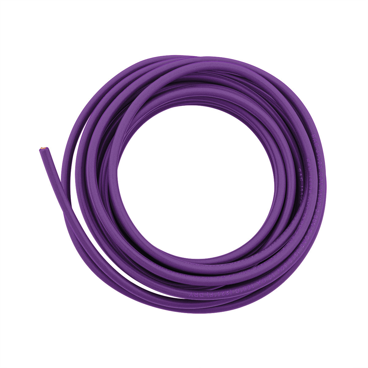 Primary Wire - Rated 105°C 12 AWG, Purple 12 Ft.