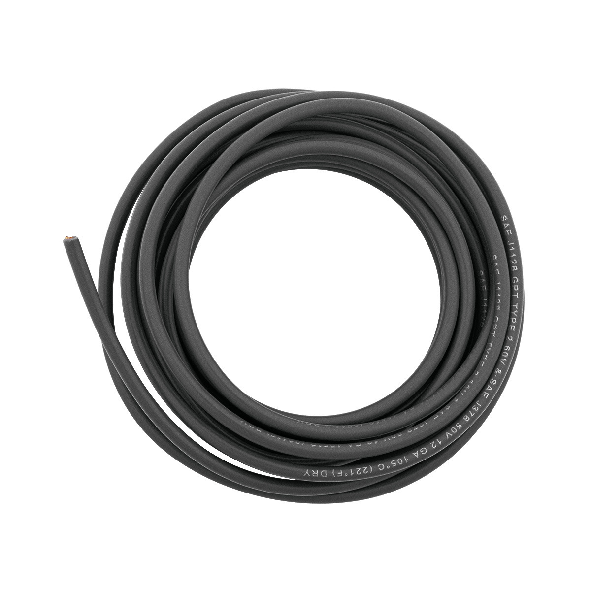 Primary Wire - Rated 80°C 12 AWG, Black 12 Ft.