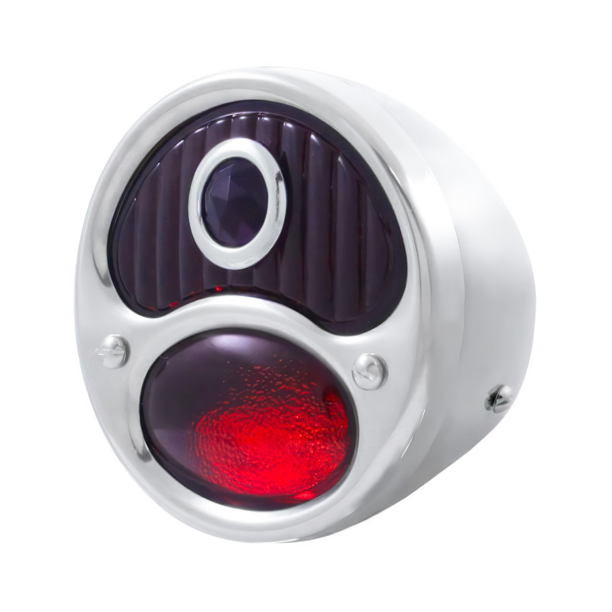 12V Tail Light Assembly With SS Housing & Blue Dot Glass Lens For 1928-31 Ford Model A - R/H