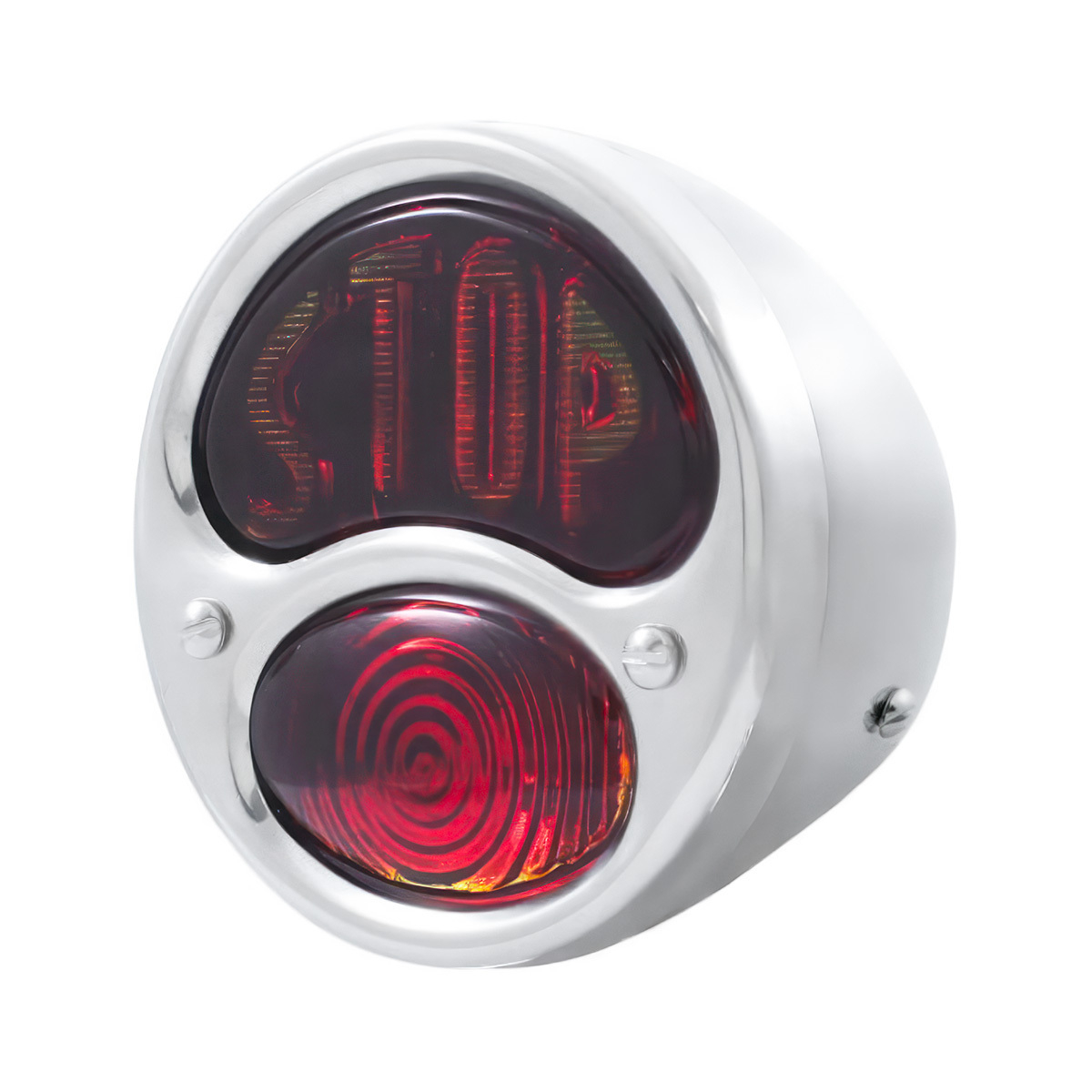 STOP Script 6V Tail Light Assembly With SS Housing For 1928-31 Ford Model A - R/H