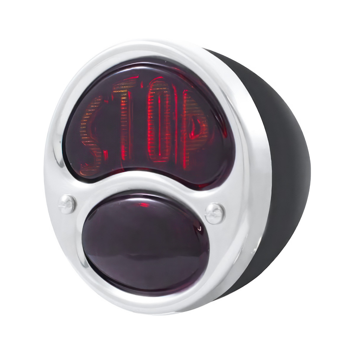 6V Tail Light Assembly With Black Housing & "STOP" Lens For 1928-31 Ford Model A - R/H