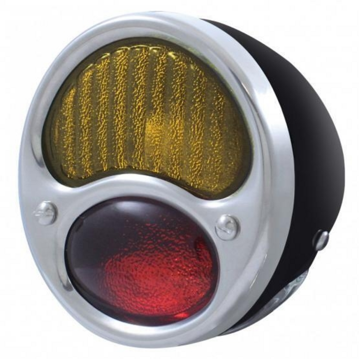 12V Tail Light Assembly With Black Housing & Red/Amber Lens For 1928-31 Ford Model A - L/H