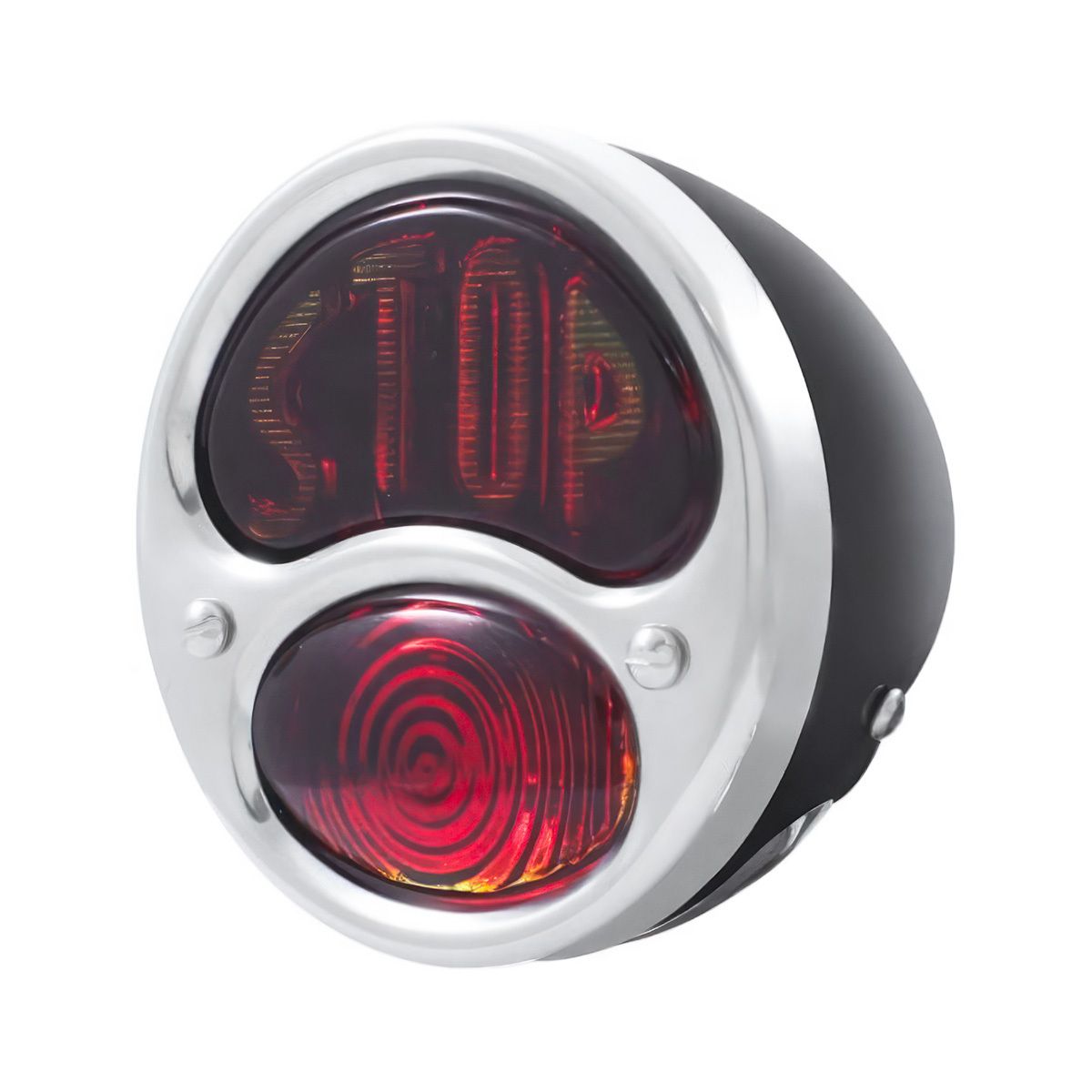 6V Tail Light Assembly With Black Housing & "STOP" Lens For 1928-31 Ford Model A - L/H