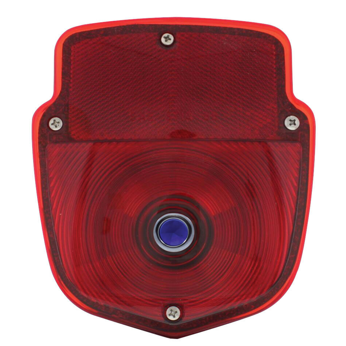 Tail Light Assembly With Stainless Steel Housing & Blue Dot Lens For 1953-56 Ford Truck - L/H