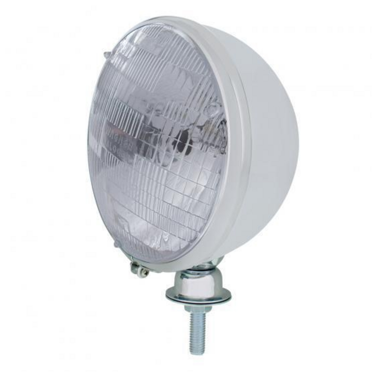 7" Chrome Kingbee Style 12V Headlight With H6024 Halogen Seal Beam Bulbs (Pair)