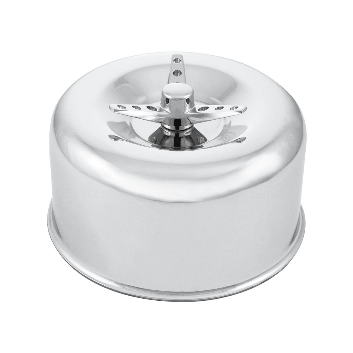 2-5/16" Single Barrel Chrome Smooth Air Cleaner With 3-Wing Screw
