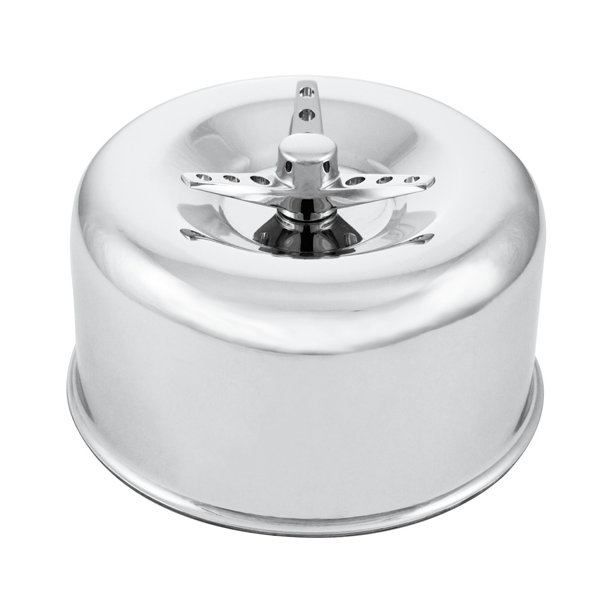 2-5/8" Dual Barrel Chrome Short Neck Smooth Air Cleaner With 3-Wing Screw